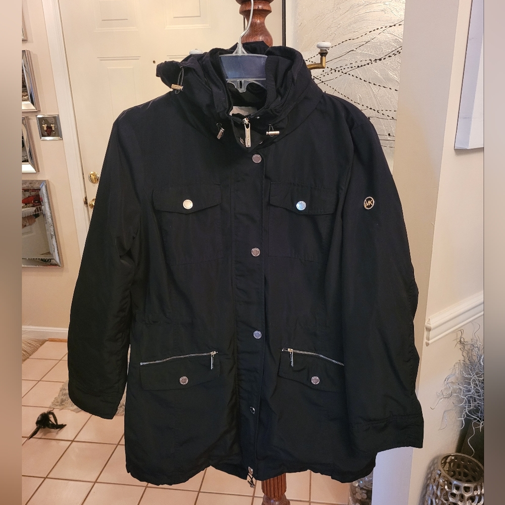 Michael Kors Womens Medium Weight Black Coat in Size L